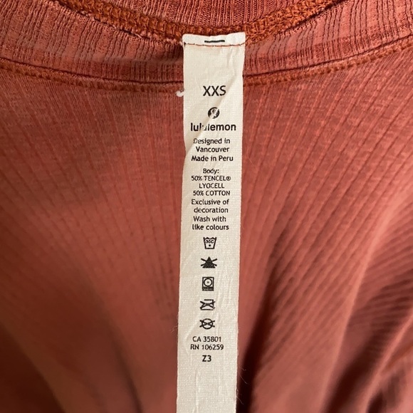 LULULEMON Rustic Clay "Dare to Drape" Long Sleeve Top Size XXS - Picture 5 of 13